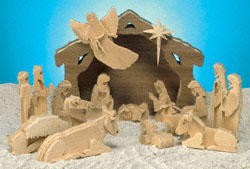 3D Nativity With Stable Scroll Saw Pattern