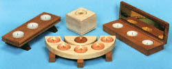 Wooden Candleholders Pattern Set #2