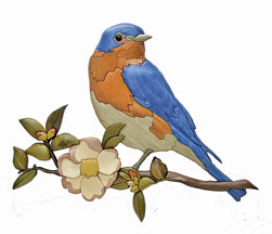 Bluebird and Apple Blossom Intarsia Pattern