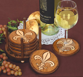 Product Image of Fleur-de-Lis Layered Coaster Scroll Saw Pattern Set