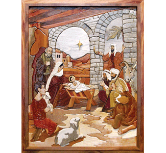 The Nativity Intarsia Pattern