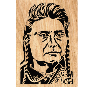 Chief Joseph Scrolled Portrait Art Pattern