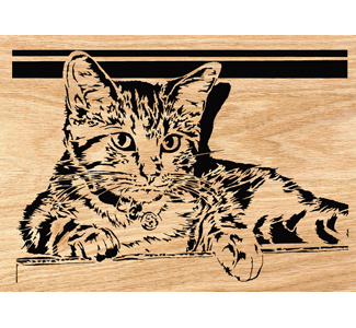 Good Kitty Scrolled Portrait Art Pattern