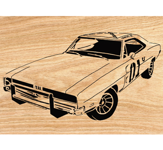 1969 Dodge Charger "General Lee" Scrolled Art Pattern