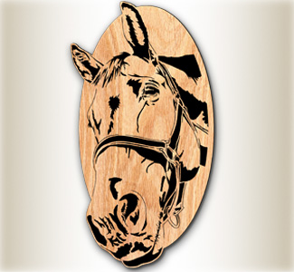 Horse Oval #2 Scrolled Art Pattern