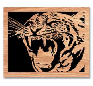 Tiger Roar Scrolled Art Project Pattern