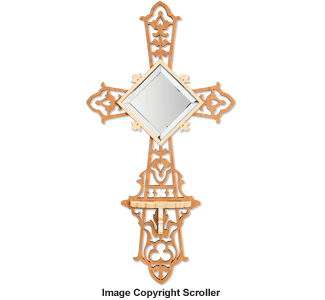 Product Image of Mirrored Wall Cross With Shelf Project Pattern