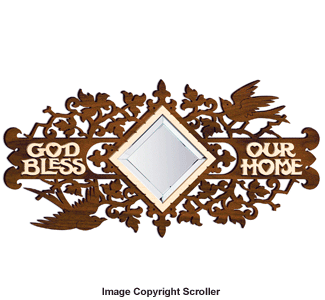 Product Image of God Bless Mirrored Wall Plaque Pattern