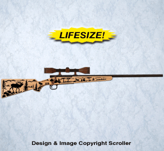 Elk Scope Rifle Wall Art Design Pattern