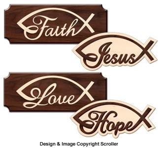 Product Image of Faith, Jesus, Love and Hope Wall Art Design Patterns - Downloadable