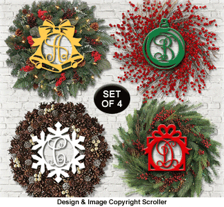 Christmas Wreath Monogram Insert Pattern Set