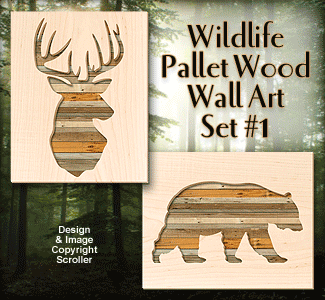 Wildlife Pallet Wood Silhouette Wall Art Pattern Set #1