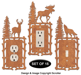 Wildlife Cover Plate Scroll Saw Pattern Set