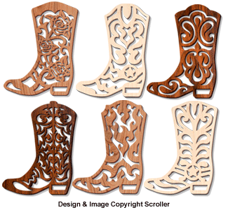 Product Image of Cowboy Boot Wall Art Designs Scroll Saw Pattern