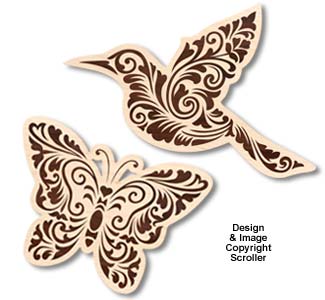 Product Image of Floral Butterfly & Hummingbird Wall Art Patterns