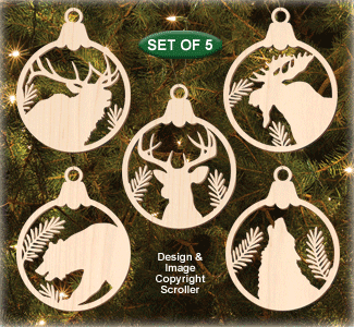Product Image of Wildlife Bulb Ornament Set Patterns