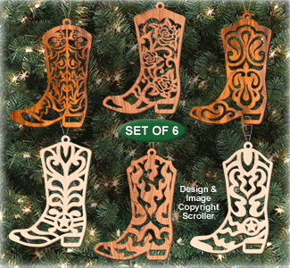Cowboy Boot Ornaments Pattern