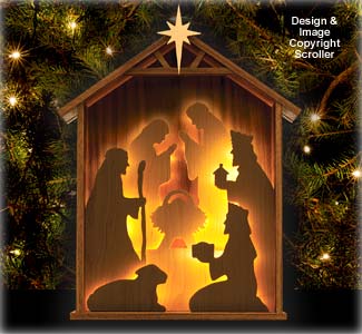 Lighted Nativity Silhouette Design Pattern - Downloadable