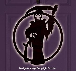 Lighted Grim Reaper Door Decor Design Pattern