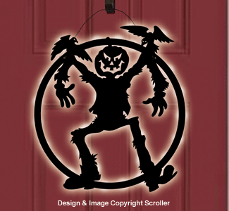 Lighted Scarecrow Door Decor Design Pattern