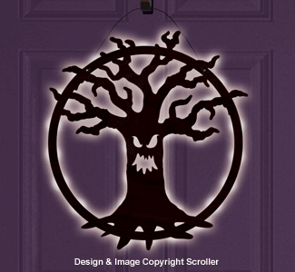 Lighted Spooky Tree Door Decor Design Pattern