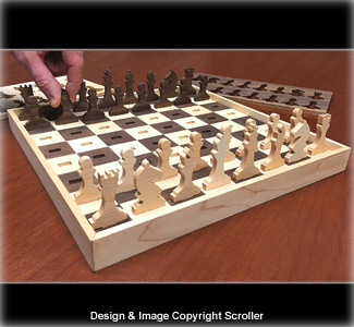 Scrolled Heirloom Chess Set Pattern