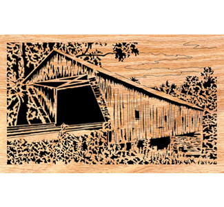 Product Image of Covered Bridge #2 Scrolled Art Design Pattern