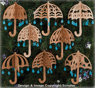 Slotted Umbrella Ornaments Pattern - Downloadable