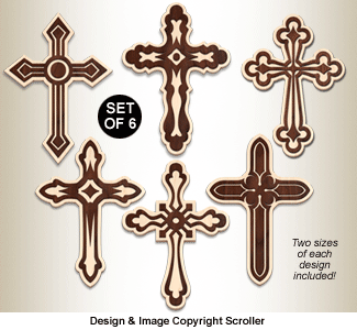 Layered Deco-Art Cross Designs Pattern