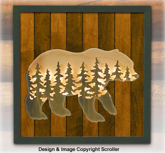 Bear Lighted Wilderness Wall Art Pattern