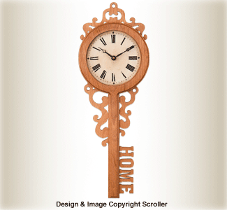 Ornate Key Wall Clock Design Pattern