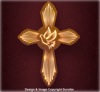 Lighted Dove Wall Cross Pattern