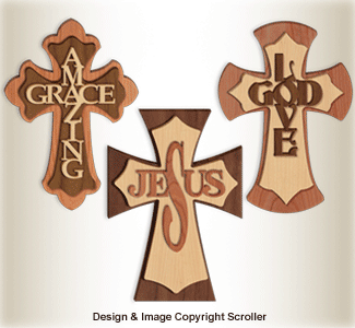 Product Image of Set of 3 Layered Wall Crosses Pattern