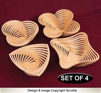 Set of 4 Stylish Stacked Bowl Designs #1 Pattern