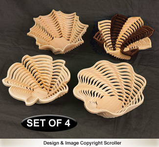 Set of 4 Stylish Stacked Bowl Designs #2 Pattern
