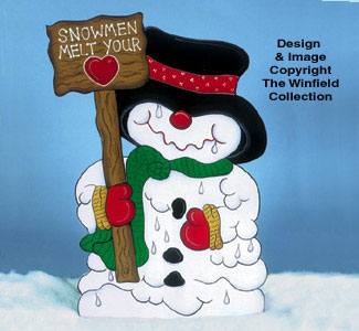 Product Image of Heart Melting Snowman Wood Pattern