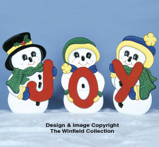 "Joy" ful Snowmen Woodcraft Pattern