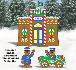 Product Image of Gingerbread Police Station Woodcraft Pattern