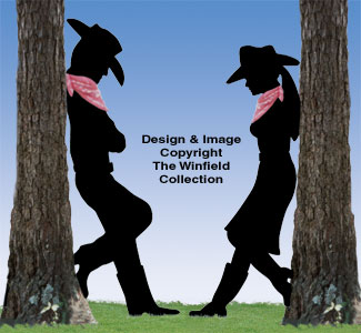 Product Image of Leaning Cowboy and Cowgirl Shadow Set