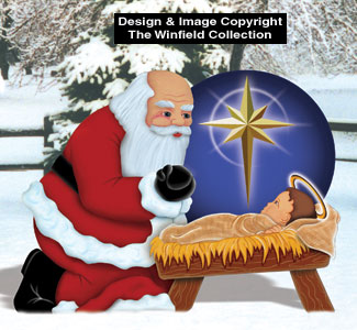 Product Image of Santa with Baby Jesus Wood Pattern