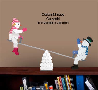 Product Image of Tabletop Teetering Snow Couple Pattern