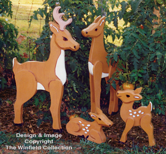 Product Image of Whitetail Deer Family Wood Pattern