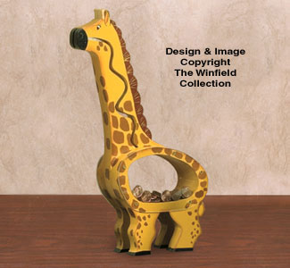 Product Image of Giraffe Coin Bank Woodcraft Pattern