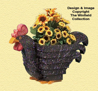 Chicken Flower Pot Woodcrafting Pattern
