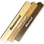 Basswood, Red Oak & Walnut Wooden Blocks