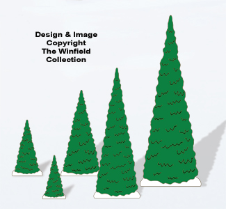 Product Image of Christmas Village Evergreen Trees Color Poster