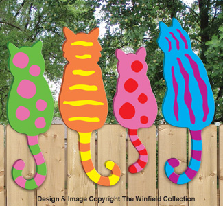 Colorful Fence Kitties Pattern