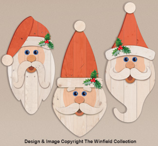 Pallet Wood Santa Faces Woodcraft Pattern