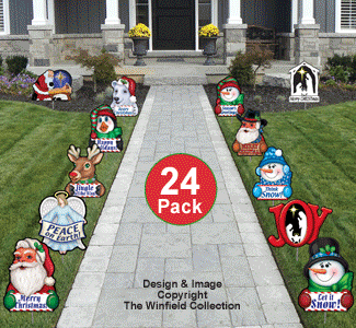 Christmas Plastic Yard Art 24 Pack