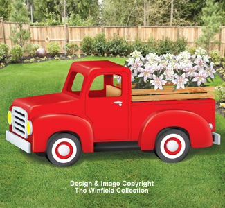 3D Red Truck Display Woodcraft Pattern